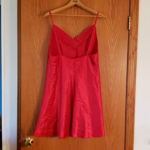 Bright Red Negligee Nightie Chemise Sz L - Picture 3 of 5